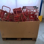 2x Transportkar met  6x stapel rek