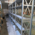Metalen magazijnstelling Dexion, breedvakstelling, chroom