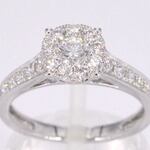 Witgouden entourage ring met briljant geslepen diamanten 1.00 carat