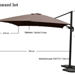 Parasol Paralux, Caviero, zwart
