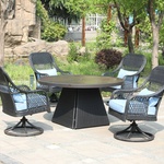 Diningset Vonato, Solaro Blue, antraciet
