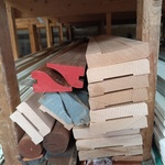 Partij plinten, ronde stok
