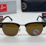 Rayban zonnebril Clubmaster tortoise brown polarized