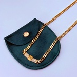 Christian Dior goldplated schakelcollier met strass