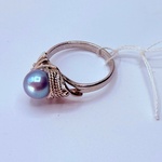 Zilveren ring met blauwe akoya parel