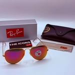 Rayban zonnebril Aviator large metal matte gold violet polarized