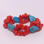 Turqoise en bloedkoraal armband