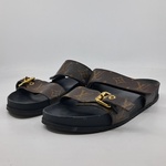 Slippers, Louis Vuitton, Bruin/zwart, maat 38,5