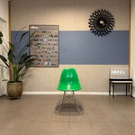 Fiberglass chrome eiffel-base Vitra, DSR, groen