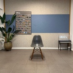 Fiberglass houten dowel-base Herman Miller, DSW, grijs