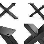 Set 3d x tafelpoten, zwart, set van 2
