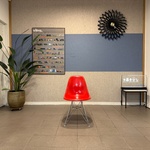 Fiberglass chrome eiffel-base Vitra, DSR, rood