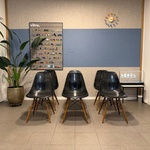Fiberglass houten dowel-base Herman Miller, DSW, zwart