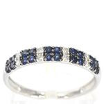 Witgouden ring met diamanten en saffieren