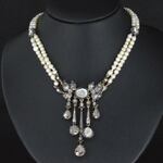 Collier met diamanten en orient parels