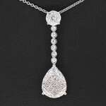 Druppelvormige hanger met briljant en princess geslepen diamanten, exc