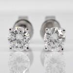 Witgouden diamanten oorbellen van 0.60 carat