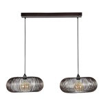 Hanglamp 2x diameter 43 Disc coper twist, zwart