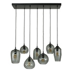 Hanglamp 4+3 Hexagon mix en smoke grey glass