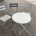 Bistroset, 3 stoelen en 1 tafel, ED, wit groen
