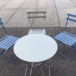 Bistroset, 3 stoelen en 1 tafel, ED, wit blauw