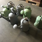 7x Kunststof gieters, groen/grijs