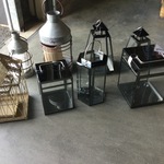 8x Lantaarns, zwart/grijs/bruin