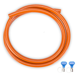 Ca. 40x 2 Meter PVC gasslang met 2 slangklemmen, Gimeg, 5707308, oranj