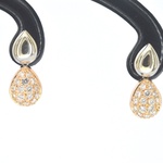 Bicolour oorbellen met diamant