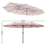 Dubbele parasol Ziigo, taupe