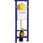 Inbouwreservoir, Schwab, Duplo WC 380, wit/blauw