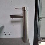 4x Waskomkraan, hoog model, rvs geborsteld