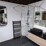 Inloopdouche, WD, geborsteld goud