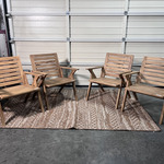 4x Tuinstoelen Loungestoelen Odin, Raw Materials, Bruin