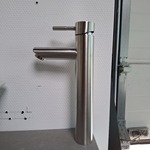 Waskomkraan, hoog model, rvs geborsteld