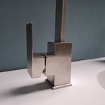 Waskomkraan, hoog model, rvs geborsteld