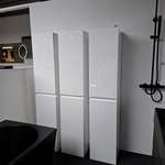 3x Hoge kast, Sanisupply, hoogglans wit