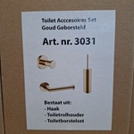Toiletaccessoire-set, goud geborsteld