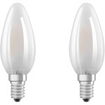 Ca. 14x Led flame matglazen lampen 4w Osram, e14, warm wit