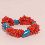 Turqoise en bloedkoraal armband
