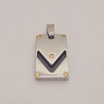 Heren Dogtag Pendant – Goldplated Santos model black carbon