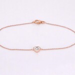 Rosegouden armband met diamanten hartje 0.10 carat