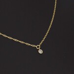 Geelgouden collier met diamant