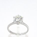 Witgouden solitair ring met 2.00 carat briljant geslepen diamant