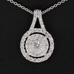 Witgouden hanger bezaaid met diamanten, excl. ketting