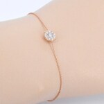 Rosegouden armband met een diamanten bedel