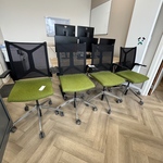 4x Bureaustoel, Girsberger, WT4341, groen, staand