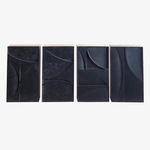 Set van 4 wandkasten, zwart