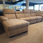 Hoekbank met lounge, taupe/bruin
