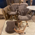Set van 6 eetkamerstoelen, bruin